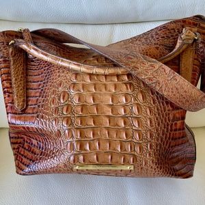 BRAHMIN PECAN MELBOURNE CROC EMBOSSED SHOULDER/HANDBAG SATCHEL